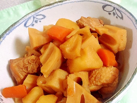 めんつゆで簡単☆鶏肉と蓮根の煮物☆